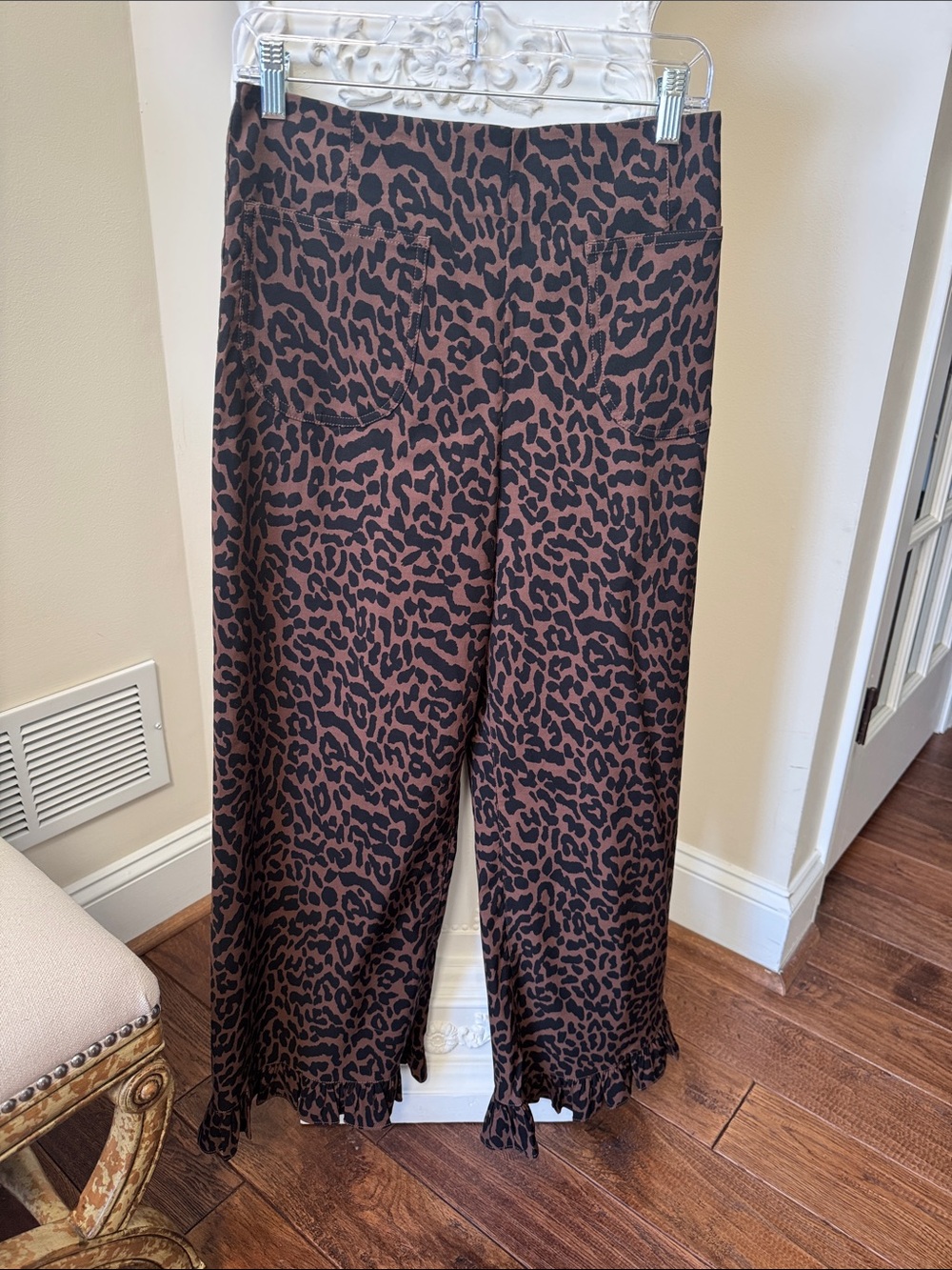 The Colette Brown Leopard Print Wide-Leg Pants Anthropologie